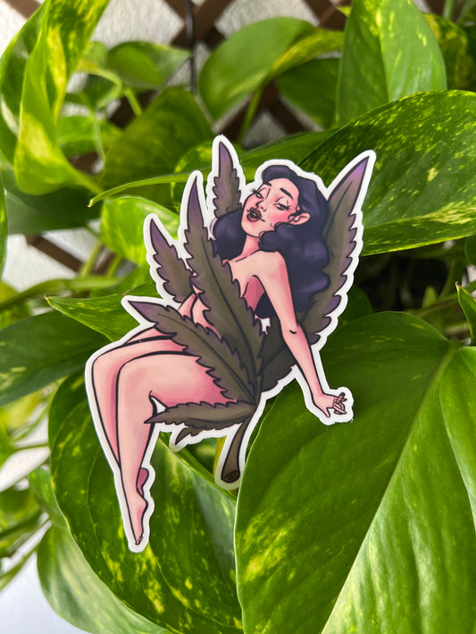 Indica Babe Pinup Sticker